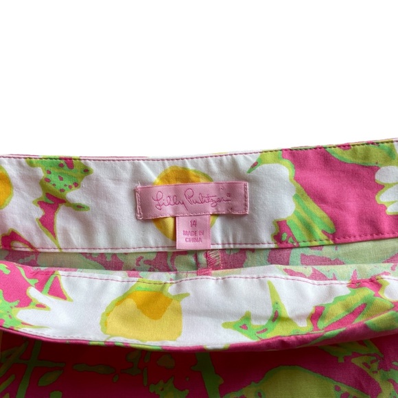 LILLY PULITZER Skort Pink/Yellow Floral Print - Size 14 - Picture 11 of 15
